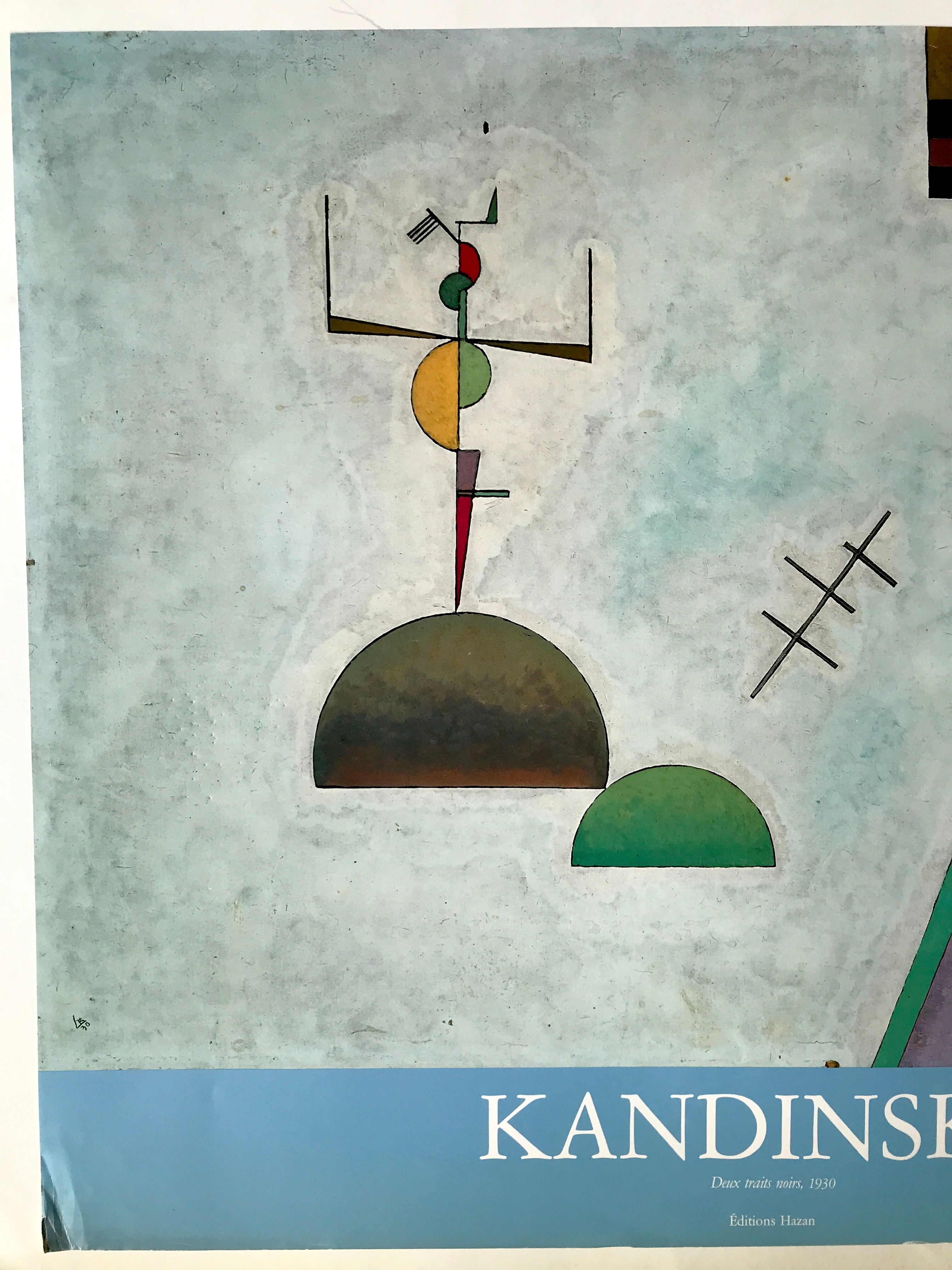Poster Kandinsky, Deux traits noirs, Editions Hazan, 1988