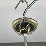 Bauhaus Chandelier Czechoslovakia 1930s Milk Glass Chrome Pendant