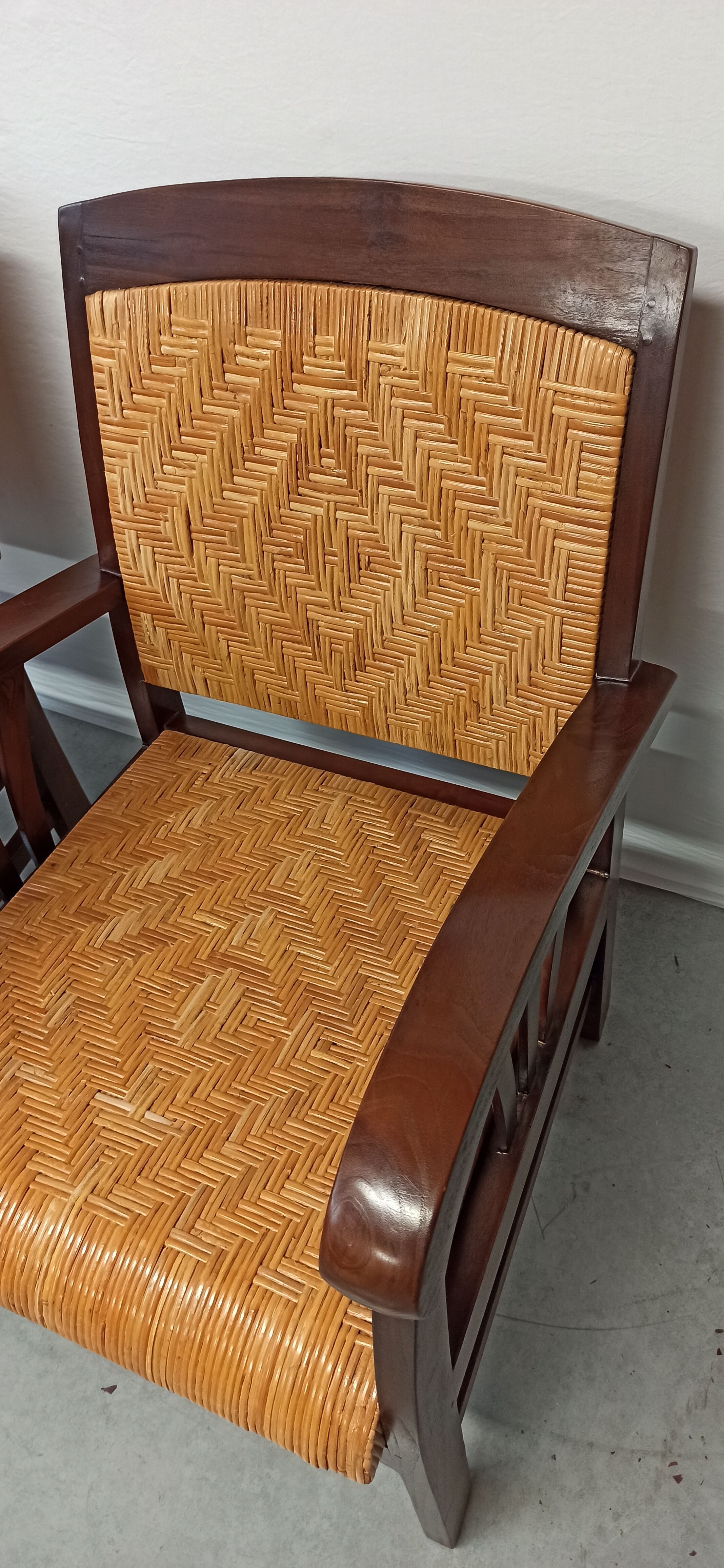 Pair of colonial style armchairs