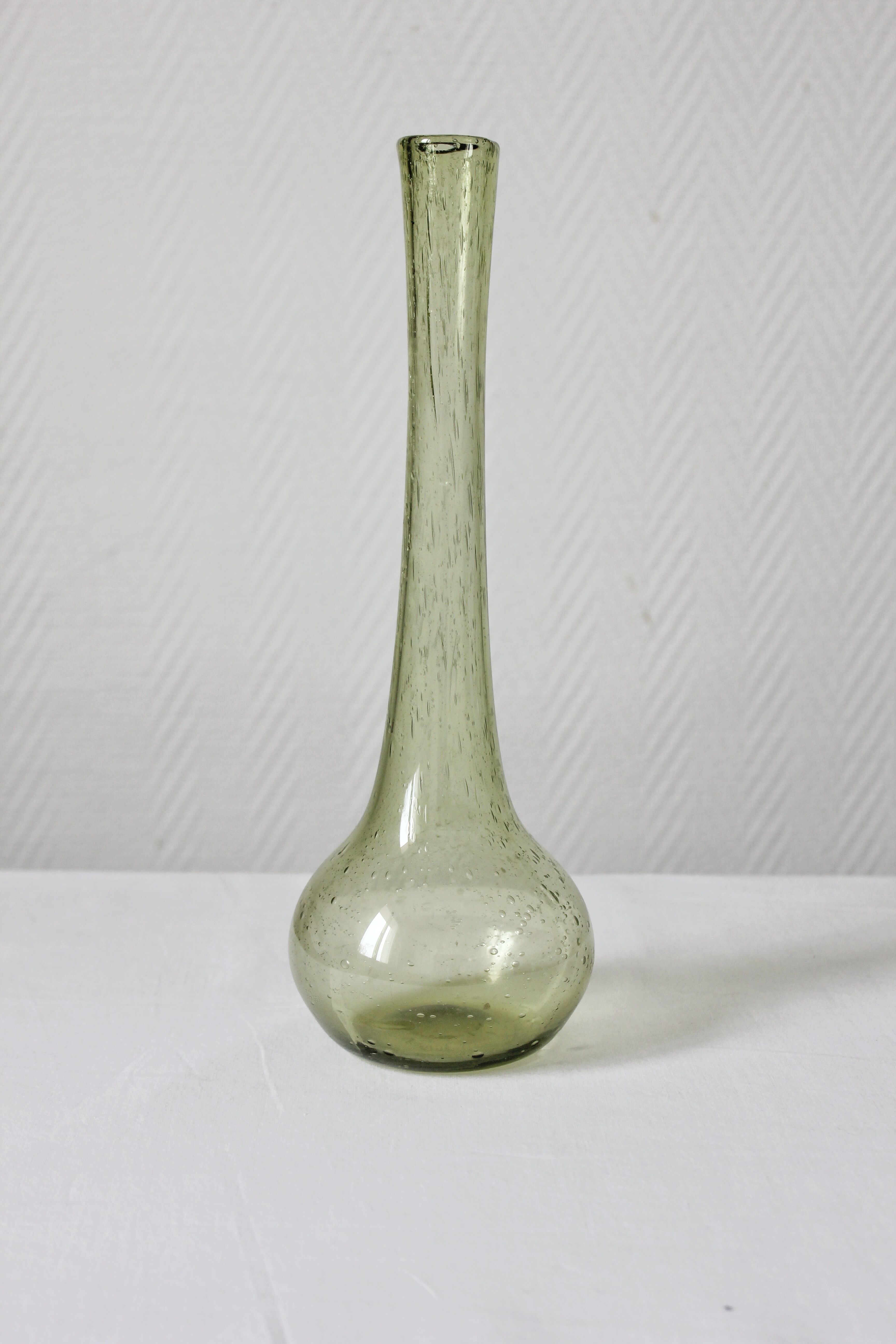 Vintage Biot bubble blown glass soliflore vase