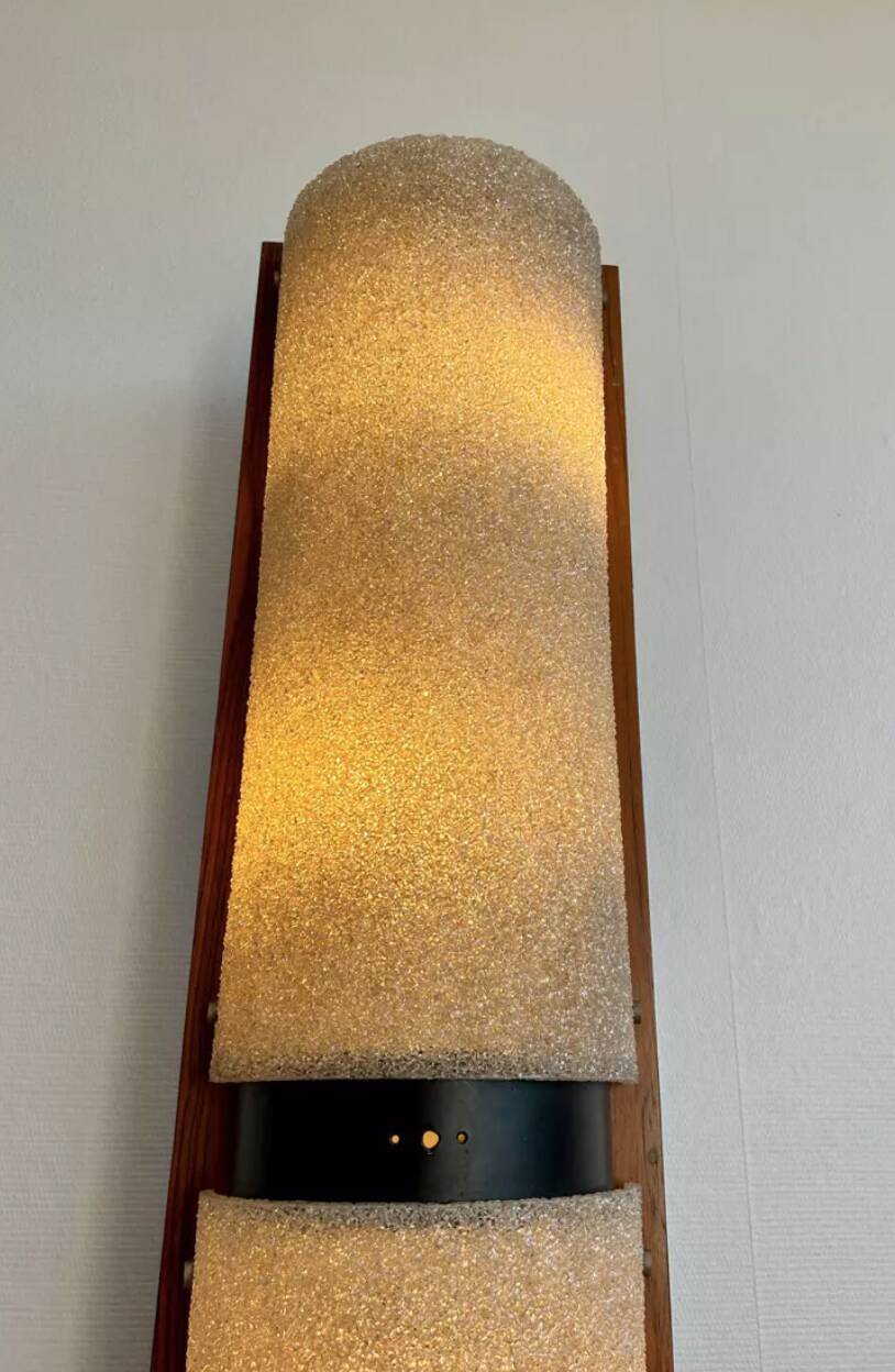 Vintage floor lamp, Rosewood and Perspex, France 1960