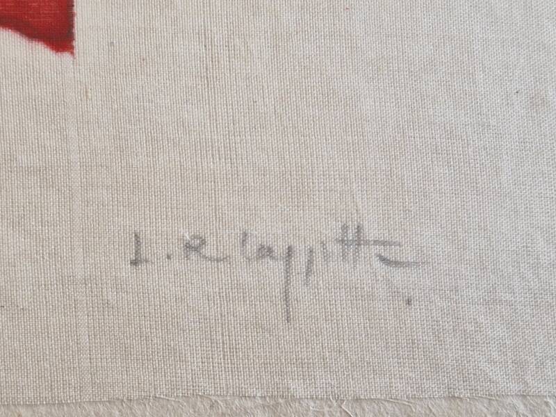 La Roche Laffitte (Born in 1943) - Watercolour drawing on silk - Buffalo