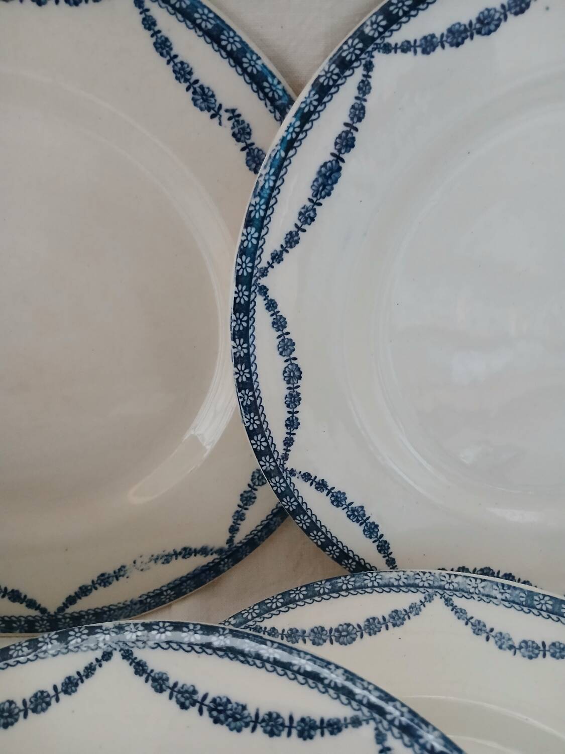 12 antique ironstone dinner plates
