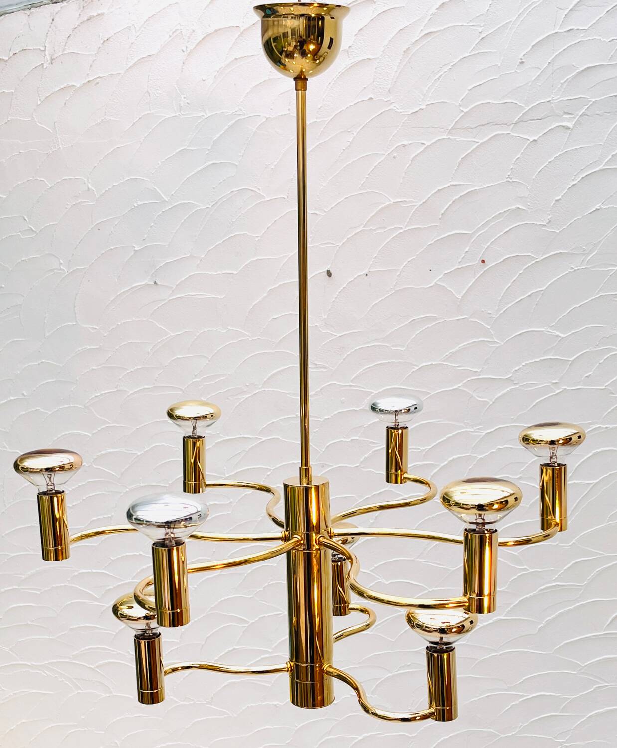 Massive brass chandelier
