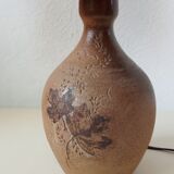 Sandstone lamp, wool lampshade, 50s/60s