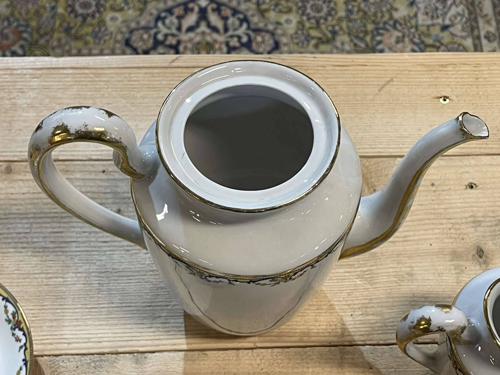 Service à café-thé en porcelaine de limoges des années 1930 - 27 pièces