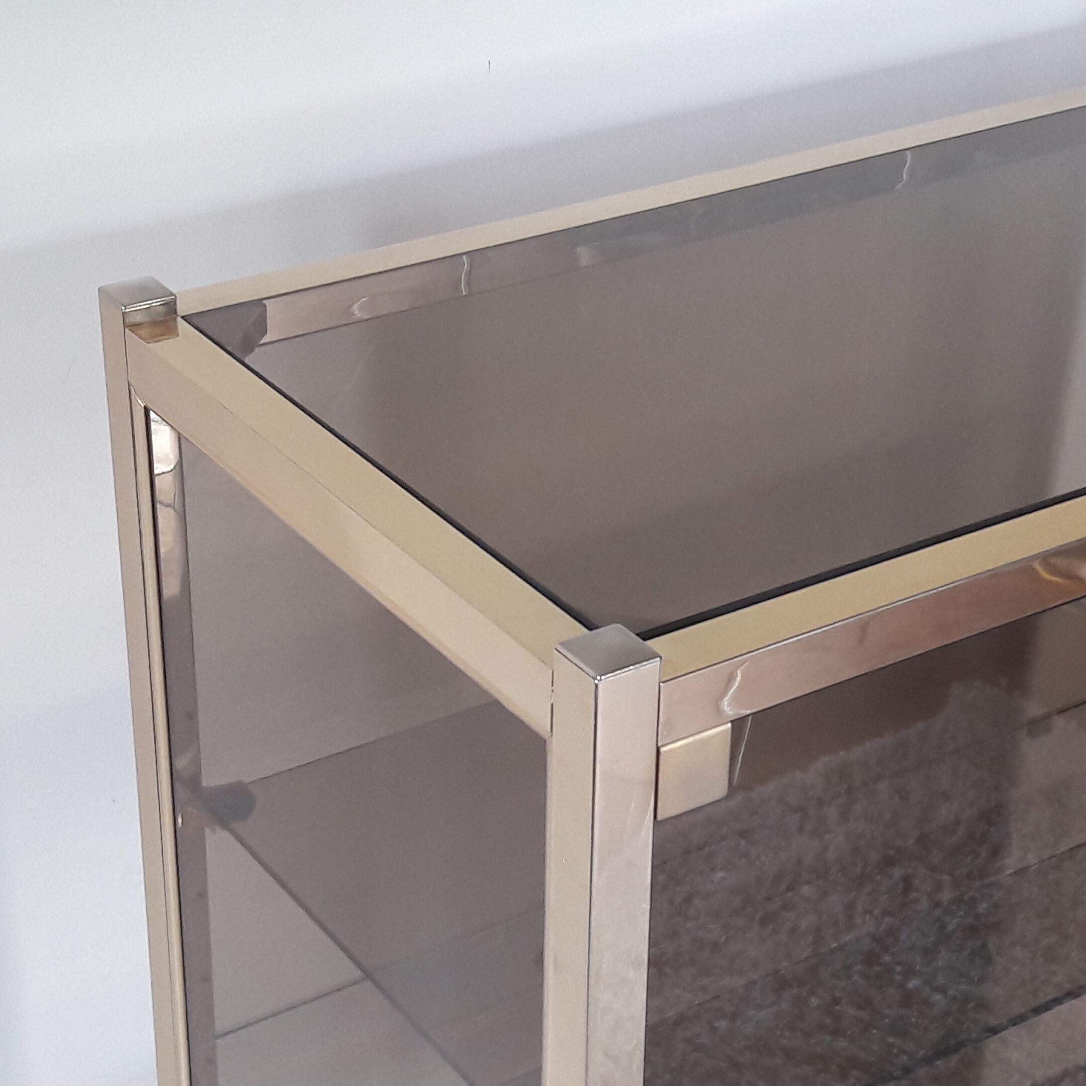 Window glass and brass vintage