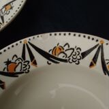 2 hollow plates in earthenware HBCM Creil Montereau diam 23 cm