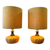 Set of 2 vintage ceramic table lamps / floor lamps