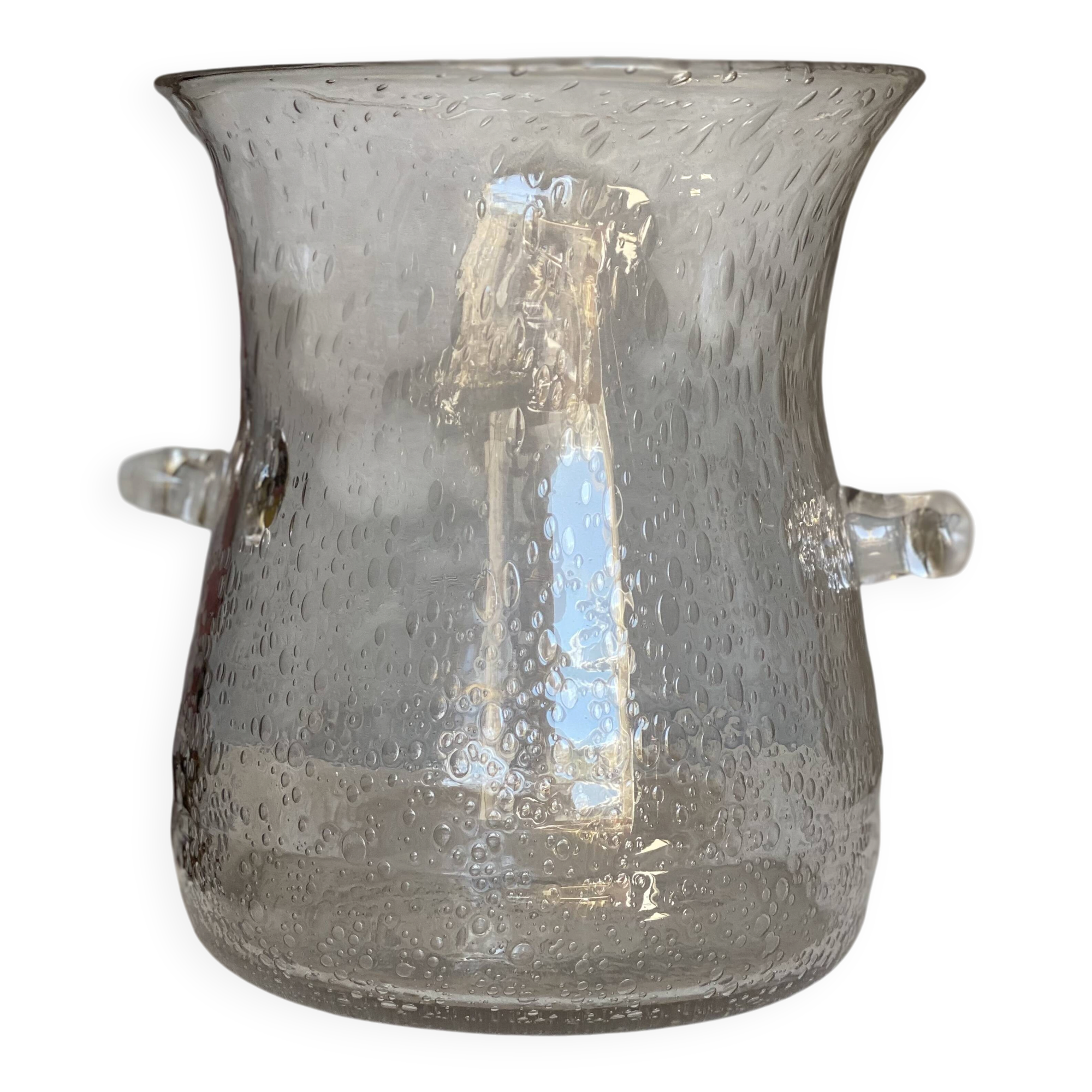 Vintage 1960s bubble glass cooler bottle bucket biot