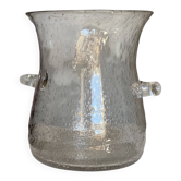Rafraîchissoir verre bullé vintage 1960 seau à bouteille biot