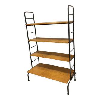 Vintage wood and metal shelf