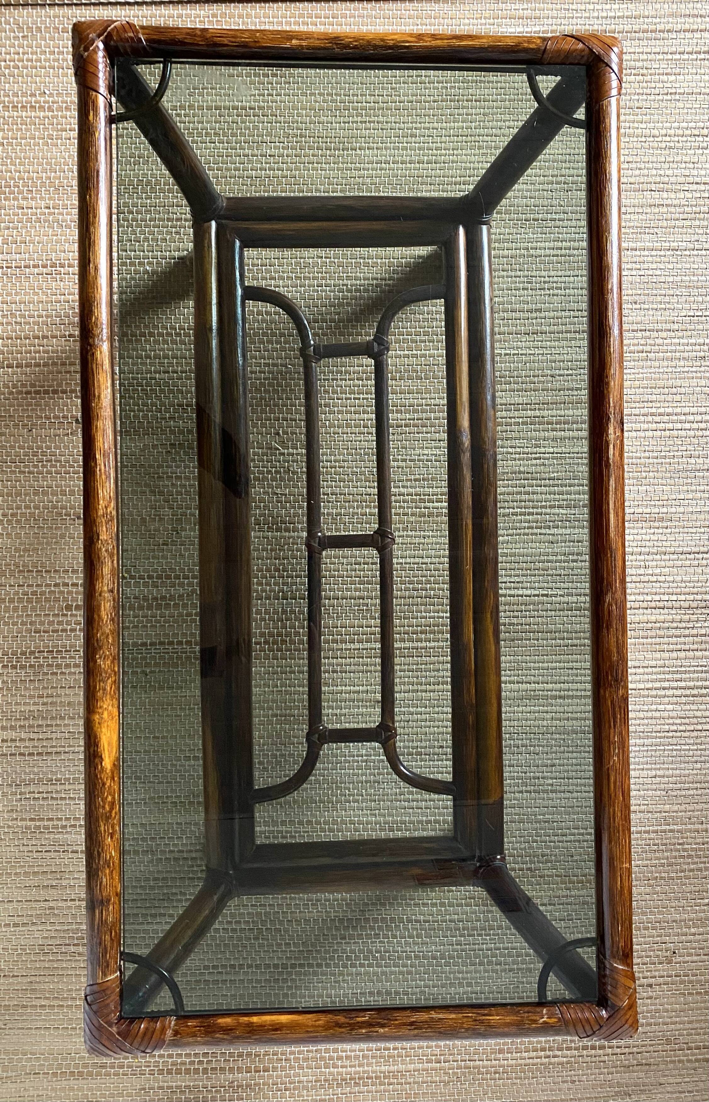 Rattan coffee table and smoked glass