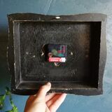 Formica vintage silent rectangular wall clock "black green"