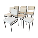 Set 6 Steiner chairs and a stool