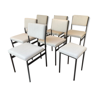 Set 6 Steiner chairs and a stool