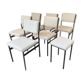 Set 6 chaises et un tabouret Steiner