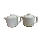 Théières en porcelaine blanche avec filet vert