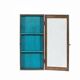 Vintage blue old teak wall display case patina and original piece from india