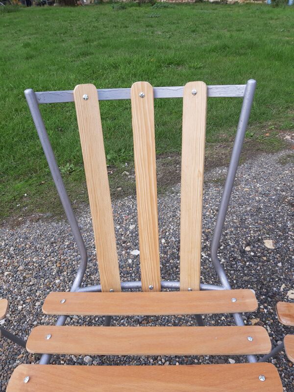 Lot de 4 chaises de bistrot fer et bois