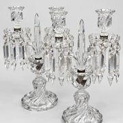 Baccarat, pair of two-light candelabra, Bambou Tors model.