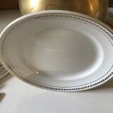 Set of 10 flat plates in gold style ceramic