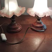 Set of two Art Nouveau bedside lamps.