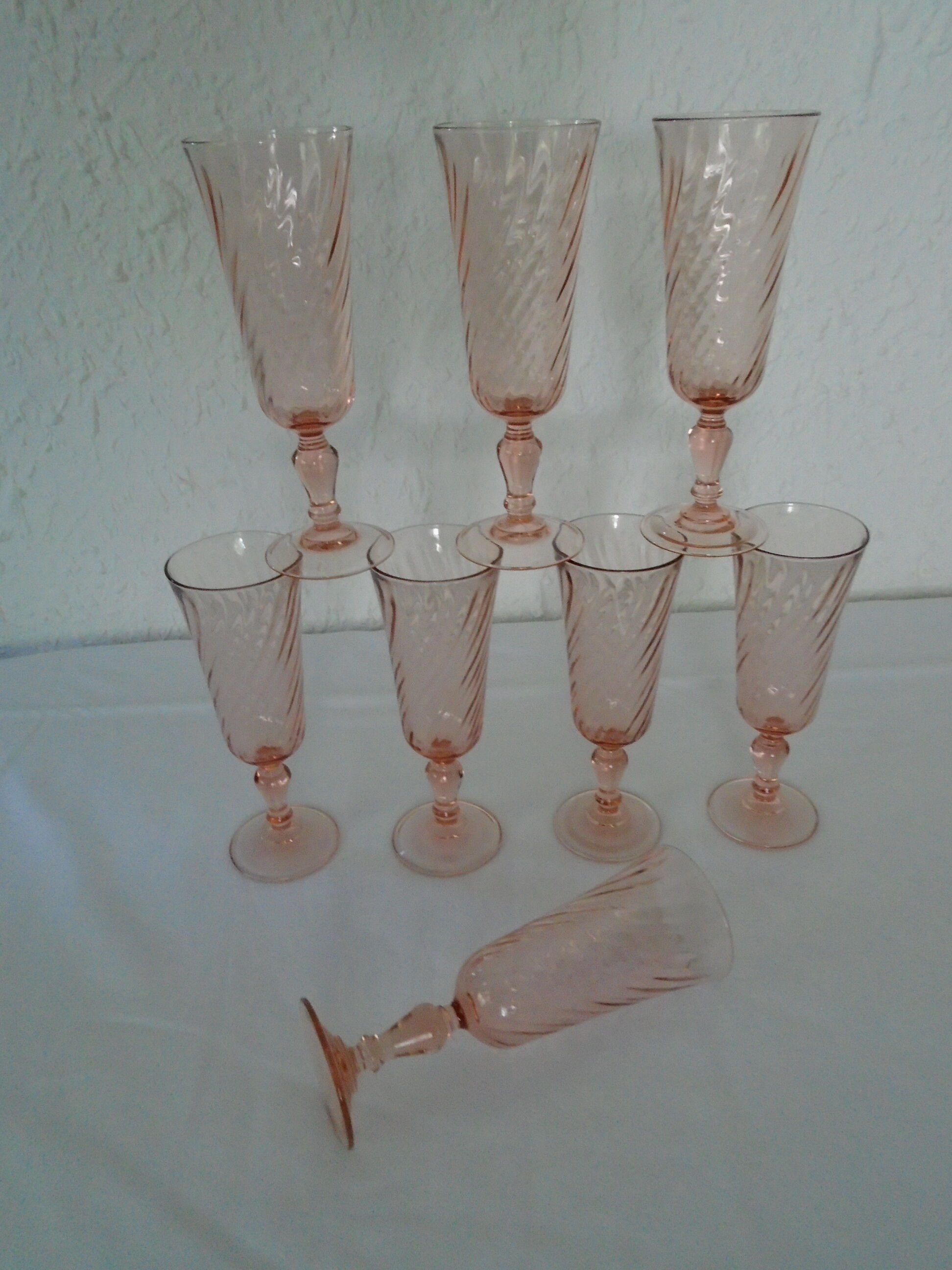 8 glasses Rosaline champagne glass Luminarc France