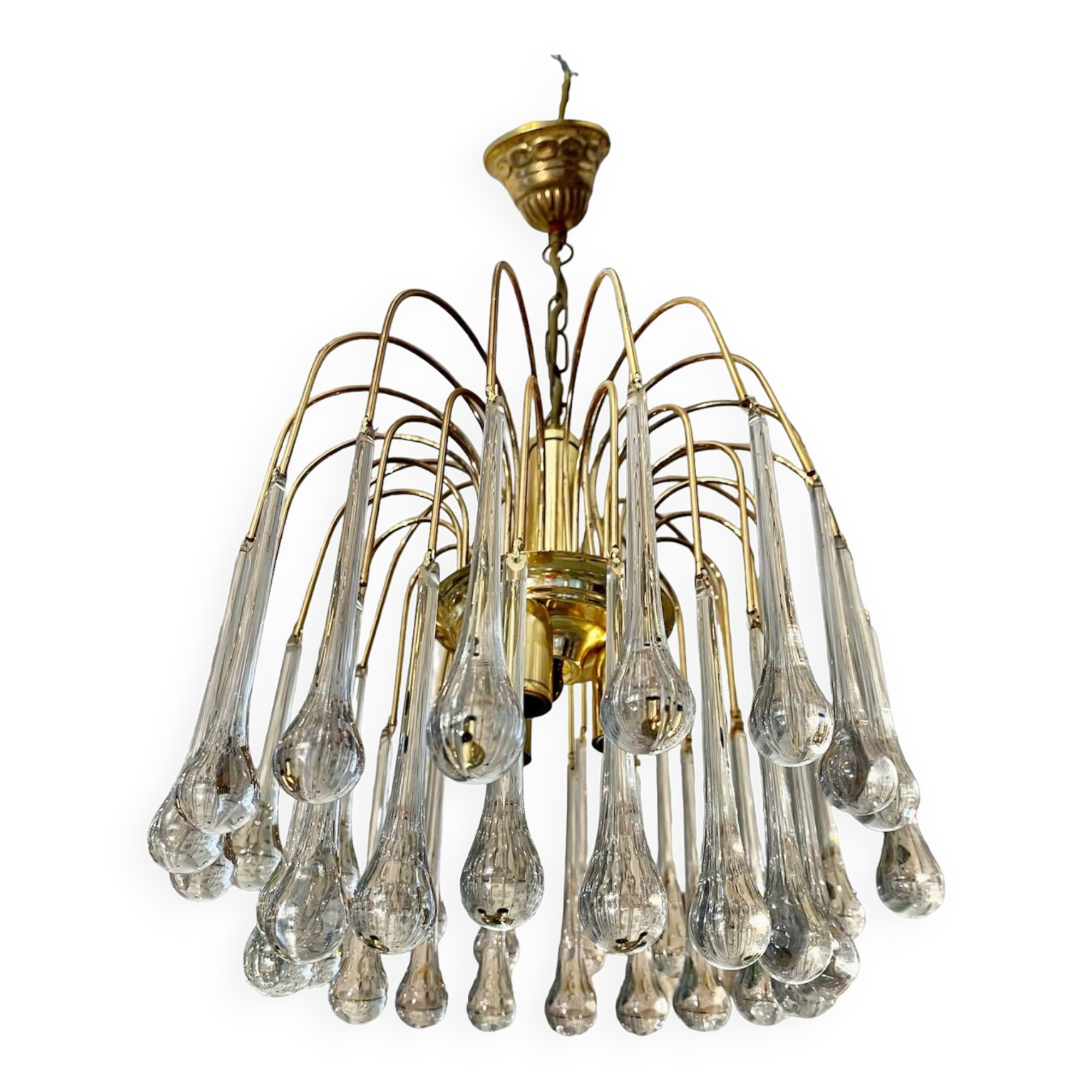 Venini lustre goutte verre murano , Italie 1970