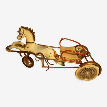 Old pedal horse style Sulky year 60 deco vintage toy Children's chariot