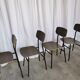 Chaises d'école industrielles vintage - STOL Kamnik - Yougoslavie des années 70 - Lot de 4