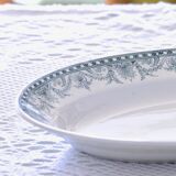 Grand plat ovale XIXe terre de fer Wilbur Moulin des Loups