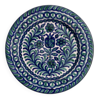 Assiette plate émaillée Fajalauza