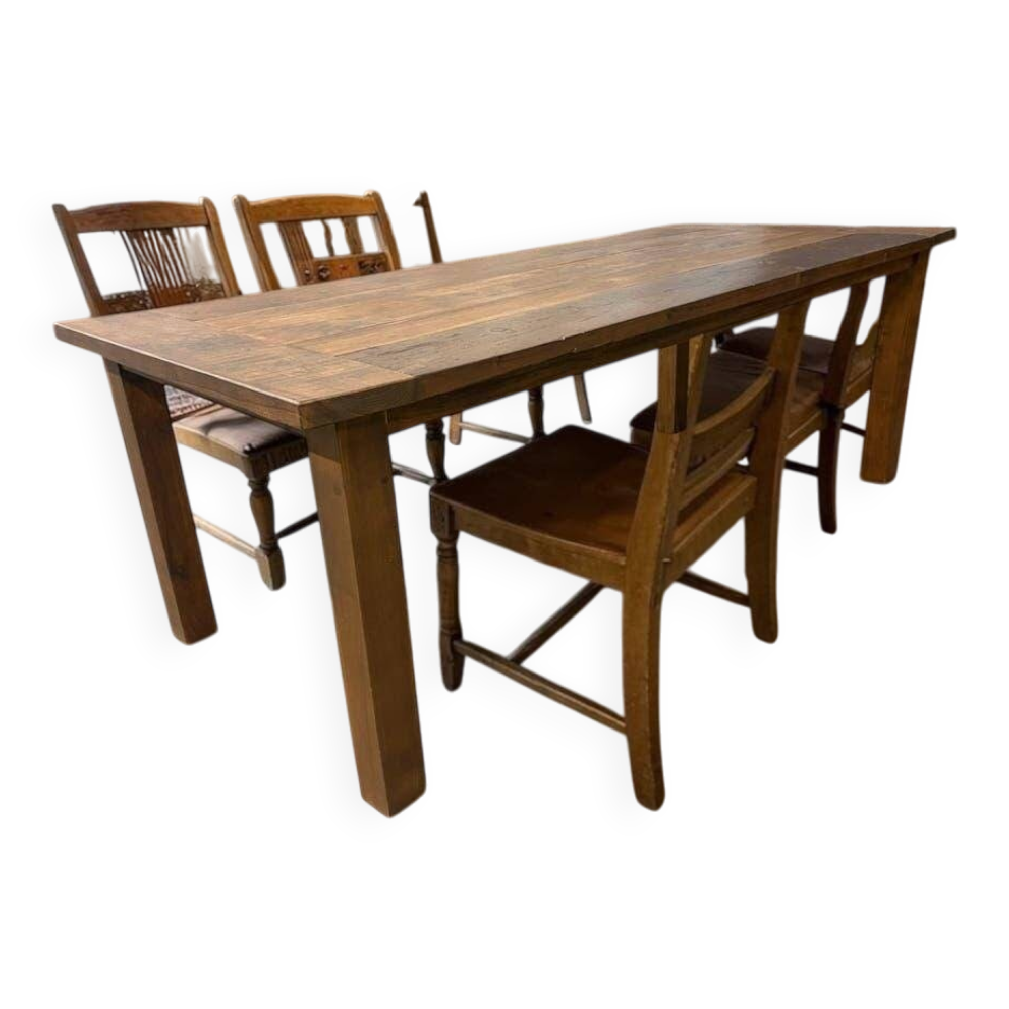 XL vintage solid wood dining table / farmhouse table