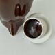 Vintage chocolate glazed stoneware teapot
