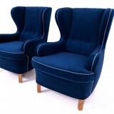 Wingback armchairs, Northern Europe, mid-20th century.