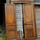 Woodwork Double Walnut Doors with Frame, Double Side XIXth