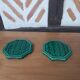 Pair of Digoin Sarreguemines barbotine bottle coasters