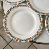 lot of 6 hollow plates Terre de Fer St Amand model "Molière" XXth