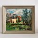 Old oil painting on panel exotic expressionist landscape signed