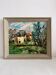 Old oil painting on panel exotic expressionist landscape signed
