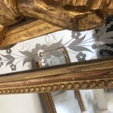 Mirror gilded with vine glass engraved  93x170cm
