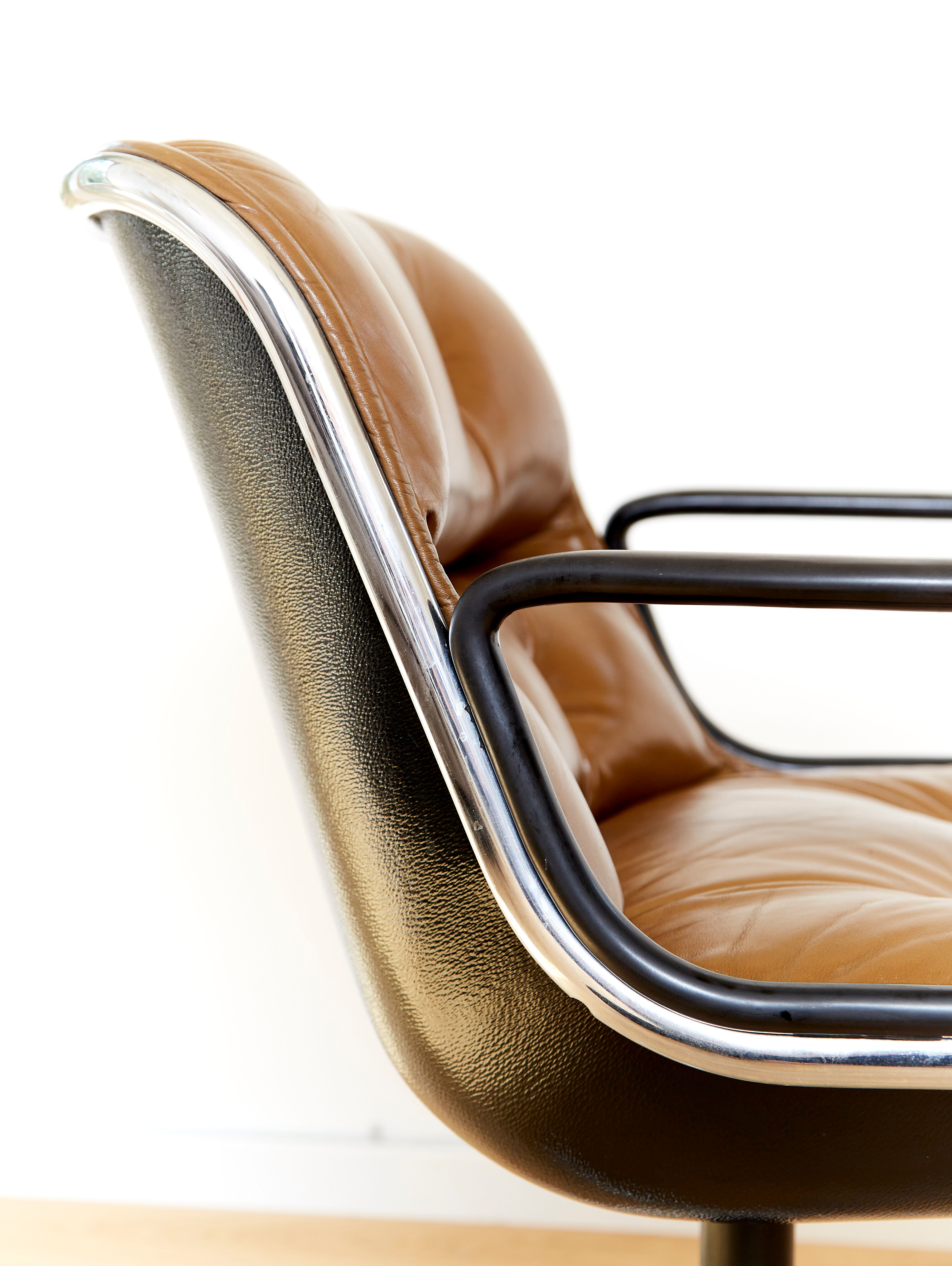Charles Pollock Leather Executive Chair for Knoll International