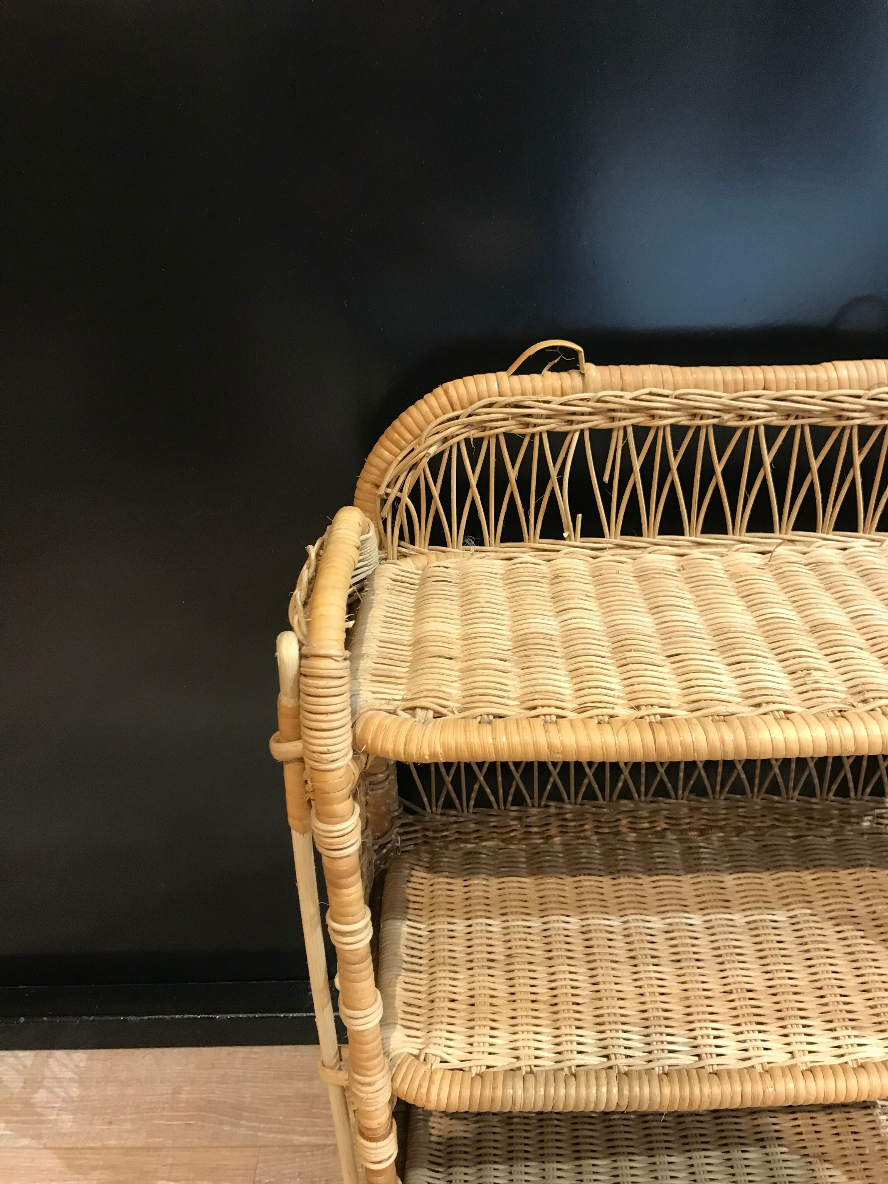 Rattan shelf