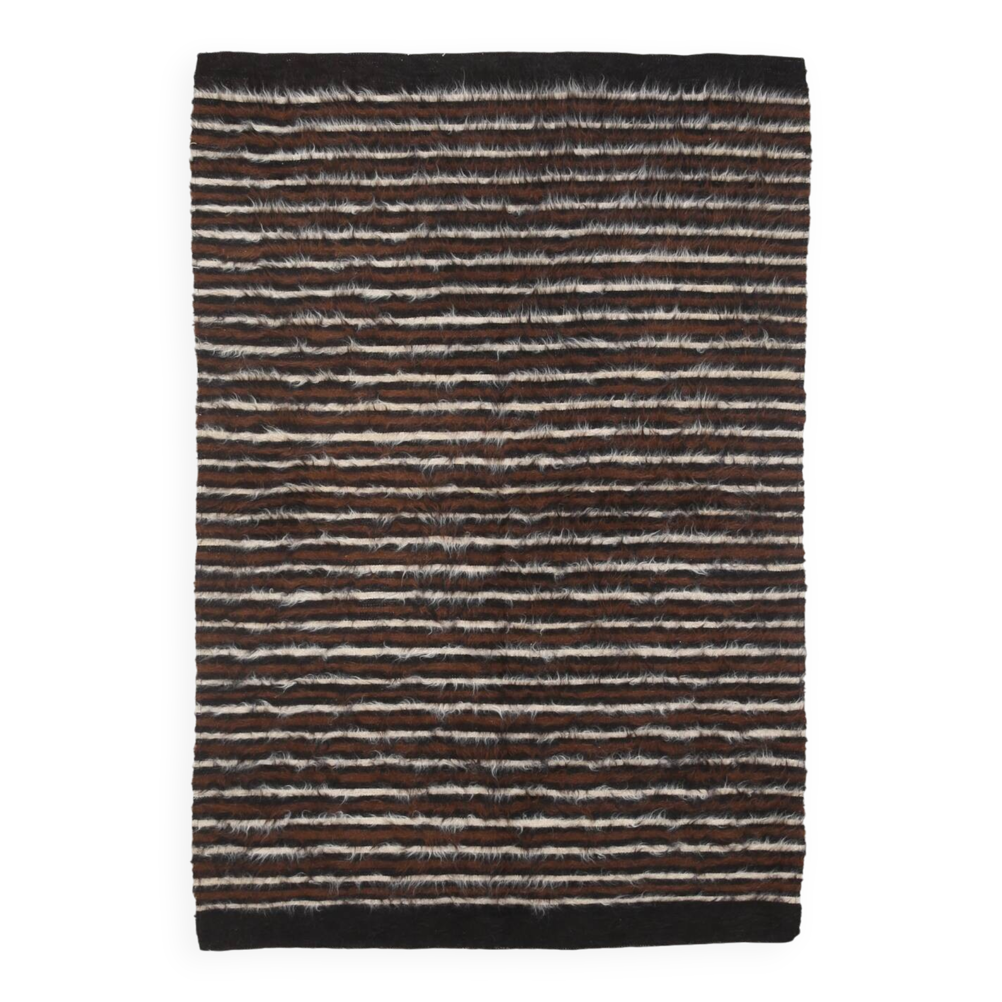 %100 Wool Handwoven Turkish Vintage Kilim Rug, 136x196 Cm