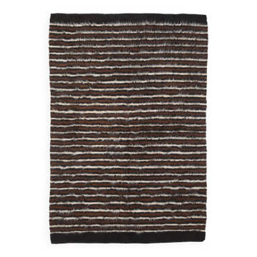 %100 Wool Handwoven Turkish Vintage Kilim Rug, 136x196 Cm