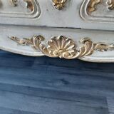 Louis XV style royal chest of drawers patinated