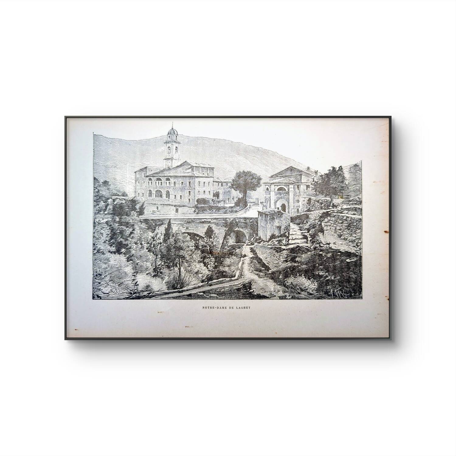 Imprimée en 1890, Notre-Dame de Laghet, Alpes-Maritimes.