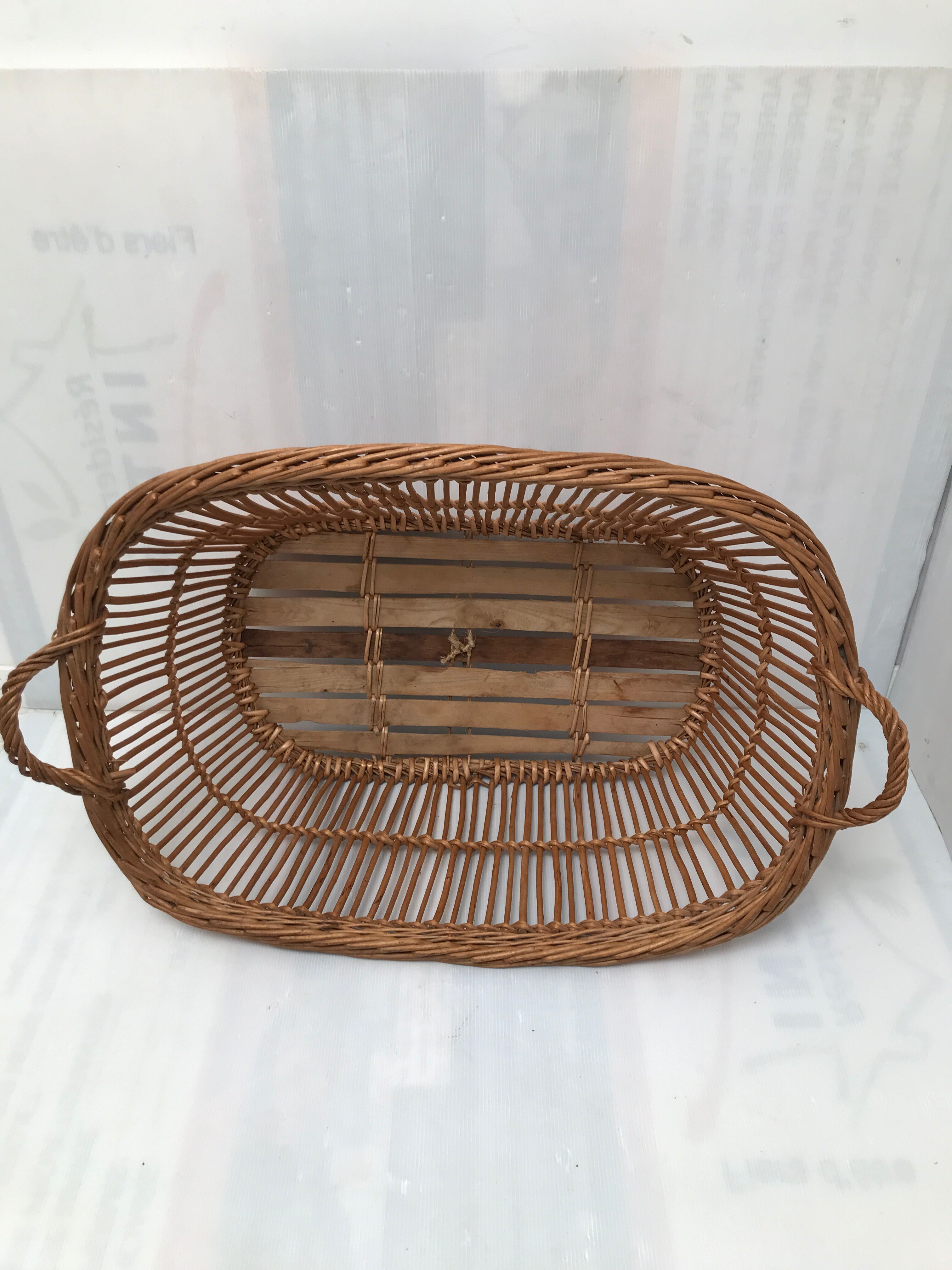 Old oval wicker basket