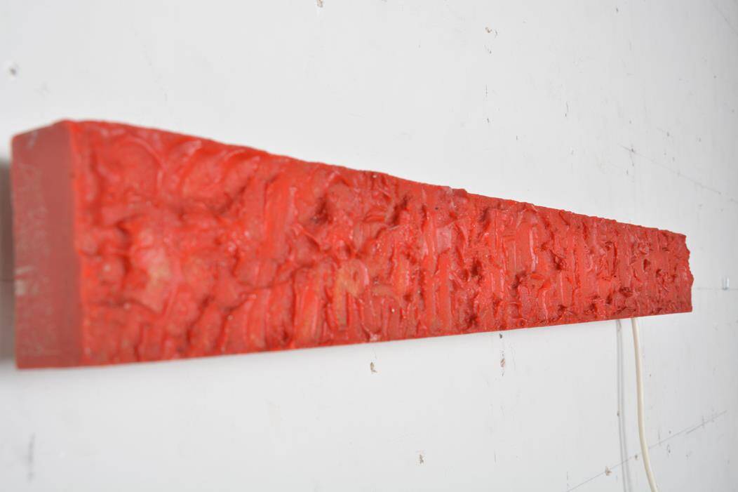 Long vintage red wall light